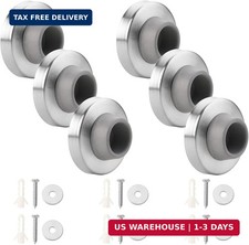 6pcs Concave Wall Door Stopper Bumper Door Stop Wall Mount Protector Stainless R
