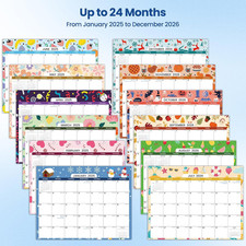 2025-2026 Magnetic Calendar for Refrigerator with 2 Pack Magnetic Note Pad fo...