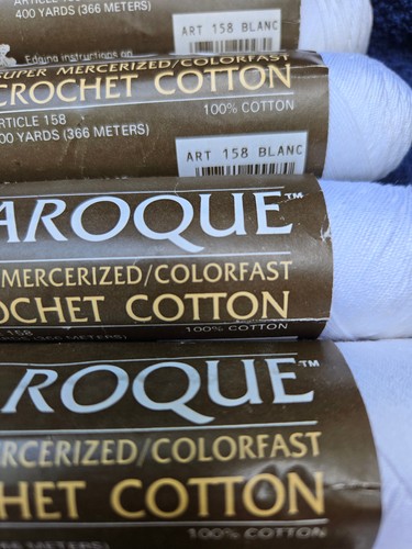 Lot of 5 DMC Baroque Crochet Cotton Thread Art 158 Blanc White 400 yds each - Picture 4 of 4