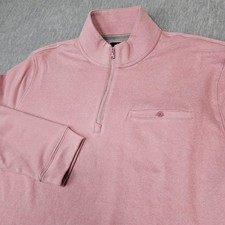 Johnnie-O Sweater Mens Large Castro Quarter Zip Pullover Rose Casual Golf Soft