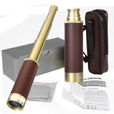 Retro Pirate Spyglass 25x30 Monocular Telescope Collapsible Brass