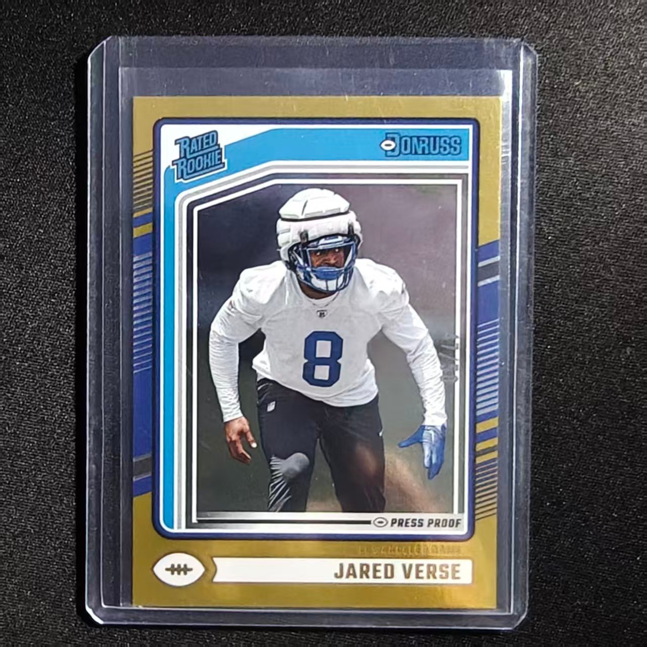 🧂2024 PANINI DONRUSS FOOTBALL RATED ROOKIE GOLD PRESS PROOF /50 RC JARED VERSE