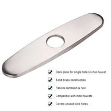 Kitchen Sink Faucet Hole Cover, Deck Plate for Faucet- 10 inch Silver