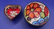 Delrio Salado Spanish Trinket Dish & Terres De Couleurs Heart Dish Pair