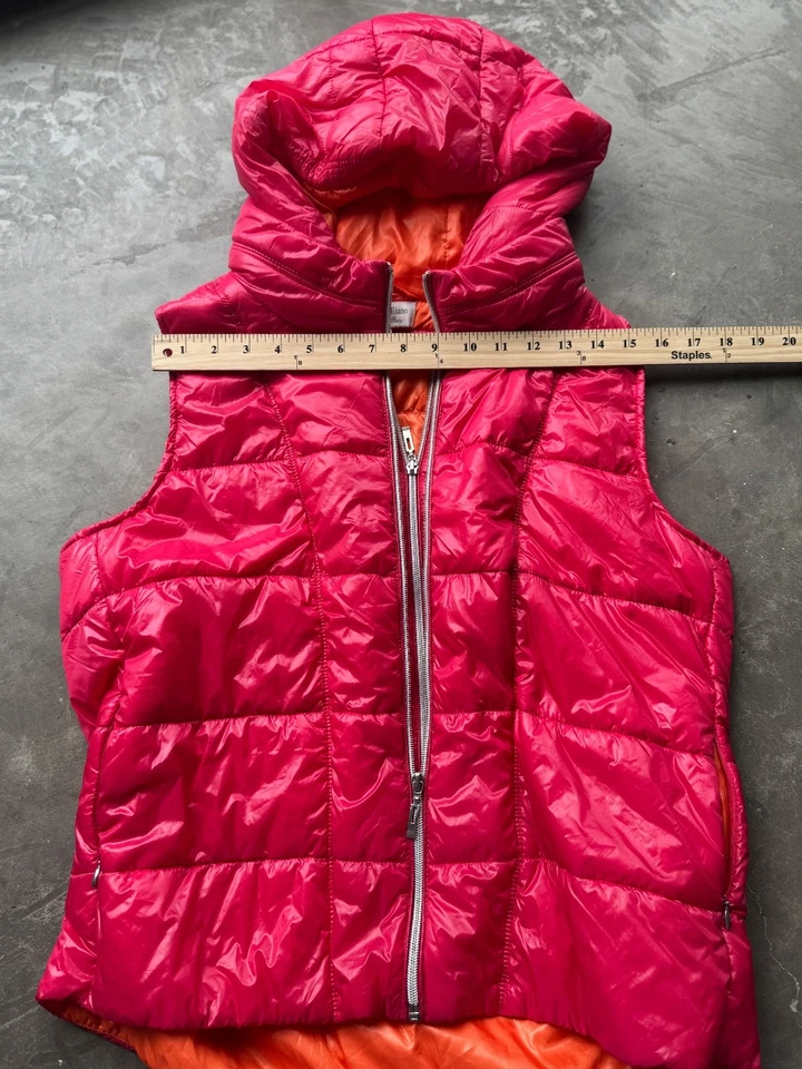 Венеция-Милан розовый и оранжевый итальянский пуховик жилет размер большой - Изображение 2 из 4