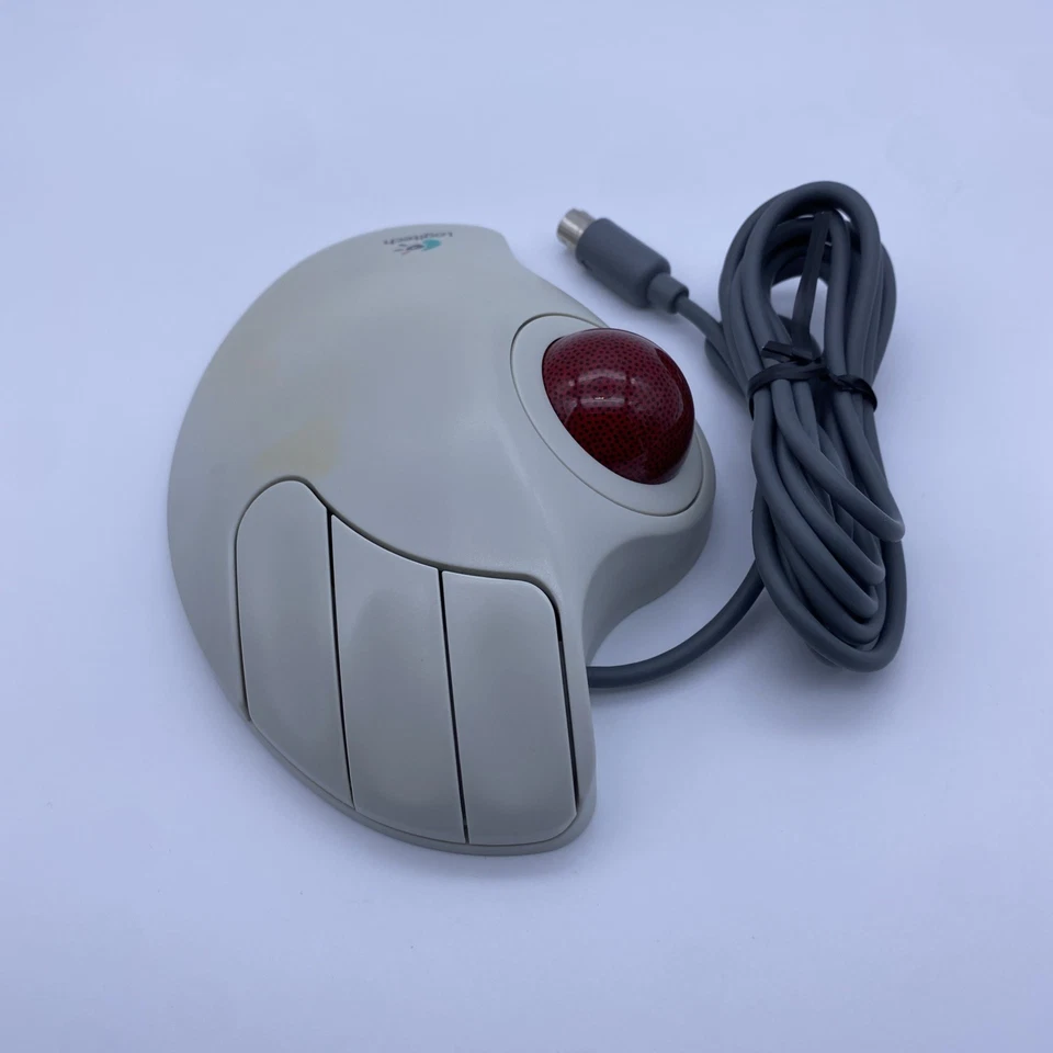 Logitech Trackman T-CH11 Marble Wheel USB Trackball Mouse Scroll Tested Working! - Image 3 of 4