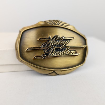 Harley Davidson Belt Buckle Brass Oval Logo Raintree 1978 Vintage Motorcycle