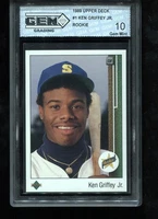 Ken Griffey Jr. Rookie 1989 Upper Deck #1 RC Card Seattle Mariners GEM MINT 10
