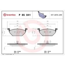 Satz Bremsbeläge Bremsklötze vorne für Skoda Citigo NF1 E-Citigo NE1 | 244717