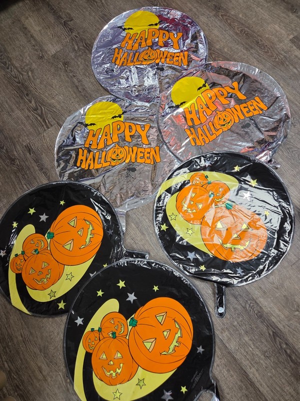 Happy Halloween Spooky Vintage Mylar Balloons From 1980s Lot of 6