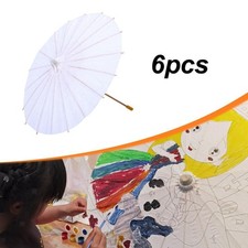 Weißer Papierschirm Zum Selbstbemalen   Ideal für Bastelarbeiten