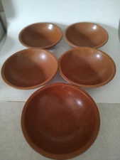 VTG MCM Melamine Set Of 5 SiLite 800 Bowls Brown Tan  