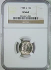 1945 S Mercury Silver Dime NGC Graded MS66 GEM Uncirculated