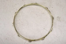 World Max 14" Brass Plated Steel Snare Side Drum hoop 10 lug