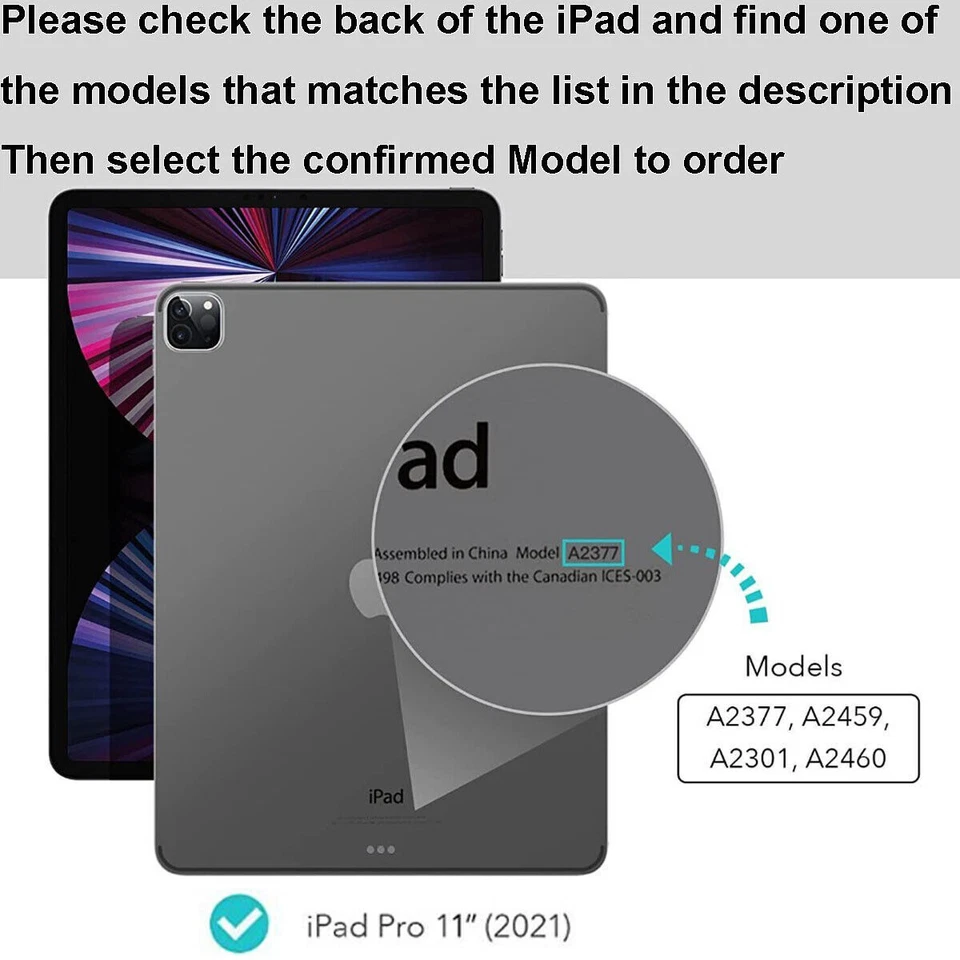 For iPad Pro 11"2018/2020/2021/2022 1st/2nd/3rd/4th Gen Shockproof Case Cover US - Image 2 of 4