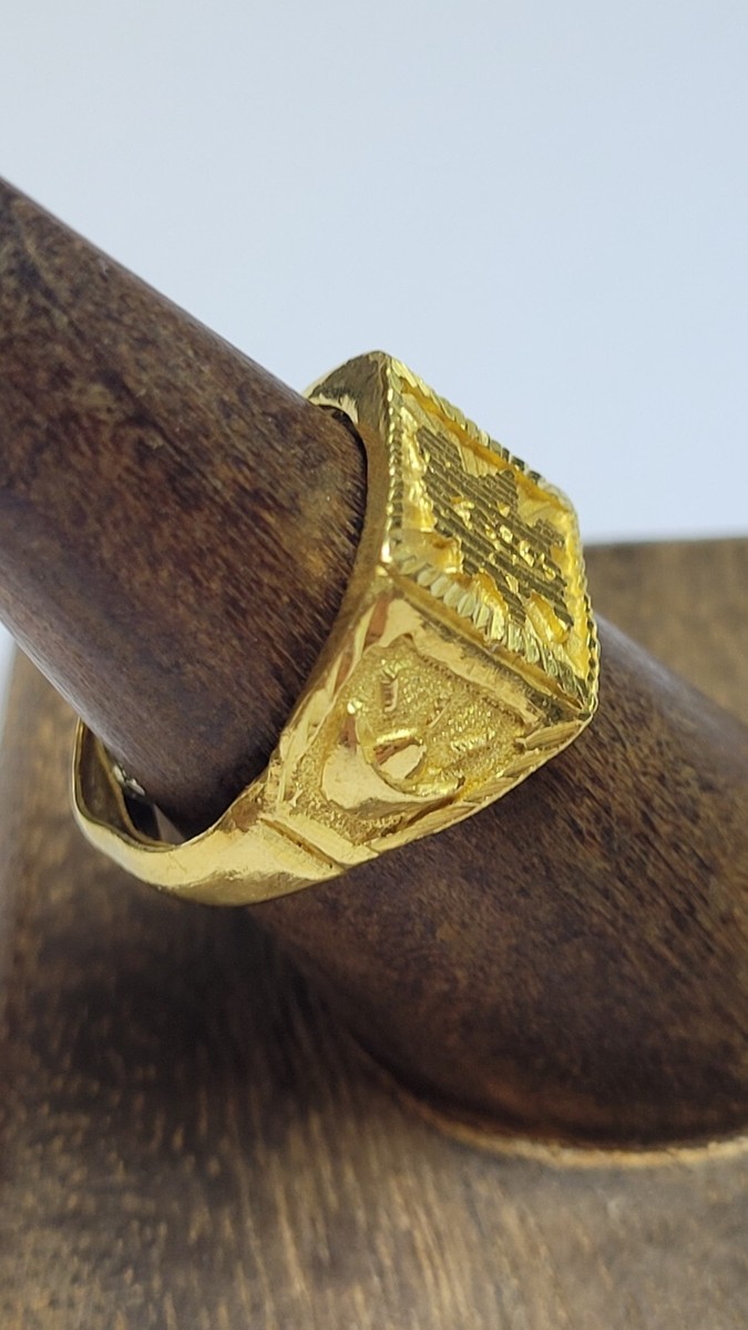 Asian 9999 24K Yellow Gold Ring Size 7 Adjustable | eBay