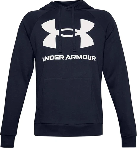 Under Armour 1357093-410 Midnight Navy Men's Rival Fleece Big Logo Hoodie - product listing photo
