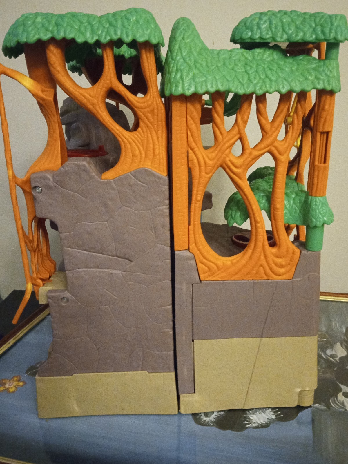 Fisher Price Imaginext Gorilla Mountain Jungle Playset Forest Foldable