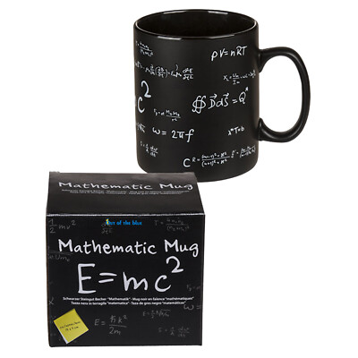 XL Tasse matt schwarz Jumbo Kaffeebecher ca. 850 ml Coffee Mug Mathematik E=mc² 