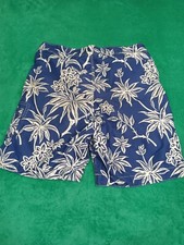 Vintage Men's Polo by Ralph Lauren Blue Floral Hawaii Short large 36" read B4 b