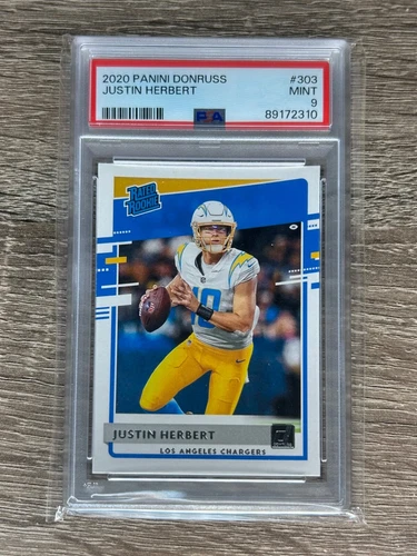 Justin Herbert 2020 Panini Donruss - Rated Rookie PSA 9
