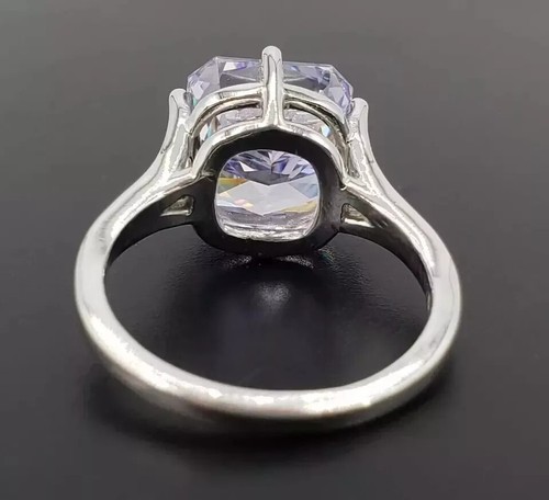 5.00Ct Radiant Cut Purple Lab Created Diamond Solitaire Wedding Ring 925 Silver - Picture 3 of 14