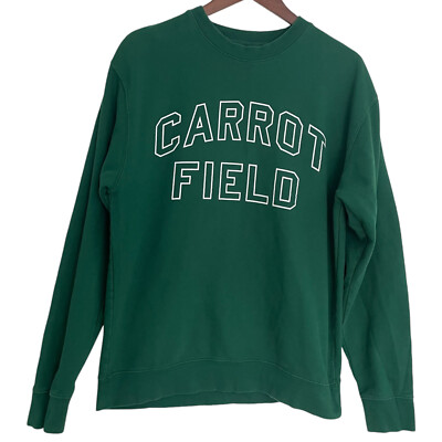 Carrots by Anwar Carrots Crewneck Sweatshirt Large L Green Carrot Field  Pullover