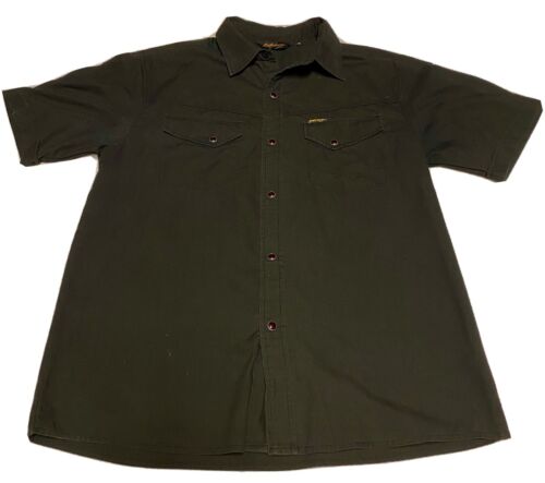 Mens Billabong Short Sleve Stud Black Button Casual Surf Shirt Size Medium - Picture 1 of 13