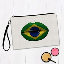 Gift Makeup Bag : Lips Brazilian Flag Brazil Expat Country For Her Woman