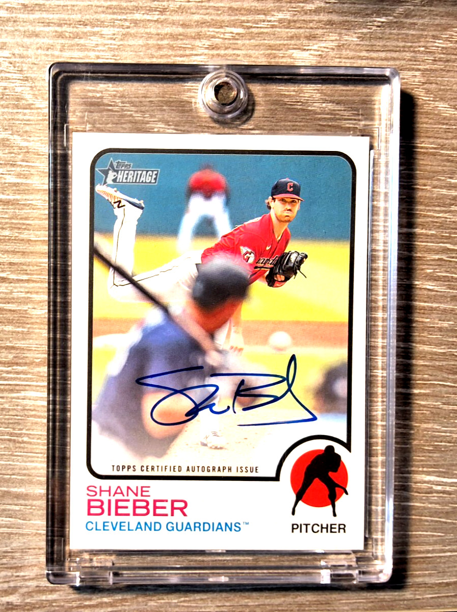 2022 Topps Heritage Shane Bieber Real One Auto