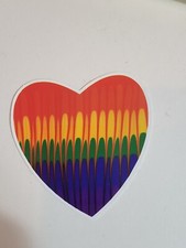 LGBTQ Pride Rainbow Sticker Decal Multi Color Dripping Heart