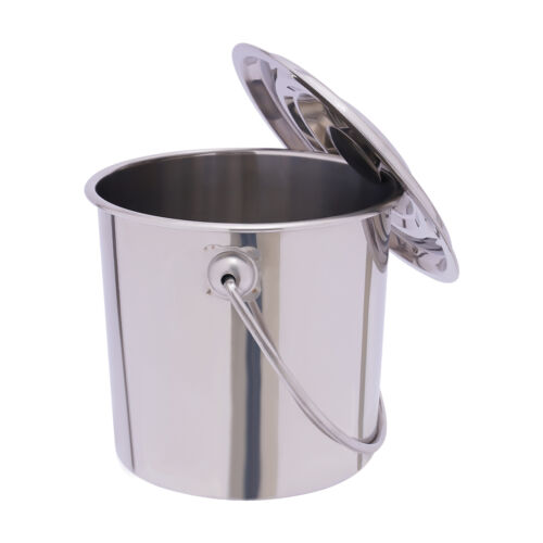 6 Liter Edelstahl Hand Eimer Edelstahleimer Milcheimer Futtereimer mit Deckel - Bild 14 von 14