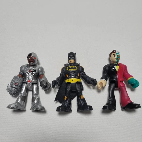 Imaginext DC Super Friends LOT OF 3 Cyborg, Batman, Two Face 3"
