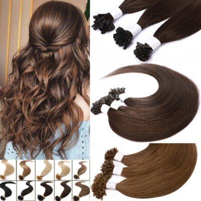 100% Remy Echthaar Extensions Keratin Bonding 50cm Haarverlängerung Farbwahl 8A