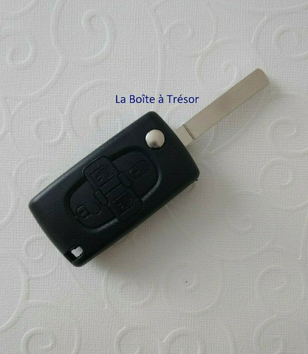 Coque De Clé 3 Boutons CE536 Pour Peugeot Partner, Citroën Berlingo, C4, Expert - Avec Pile
