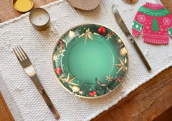 Christmas party paper plates outlet