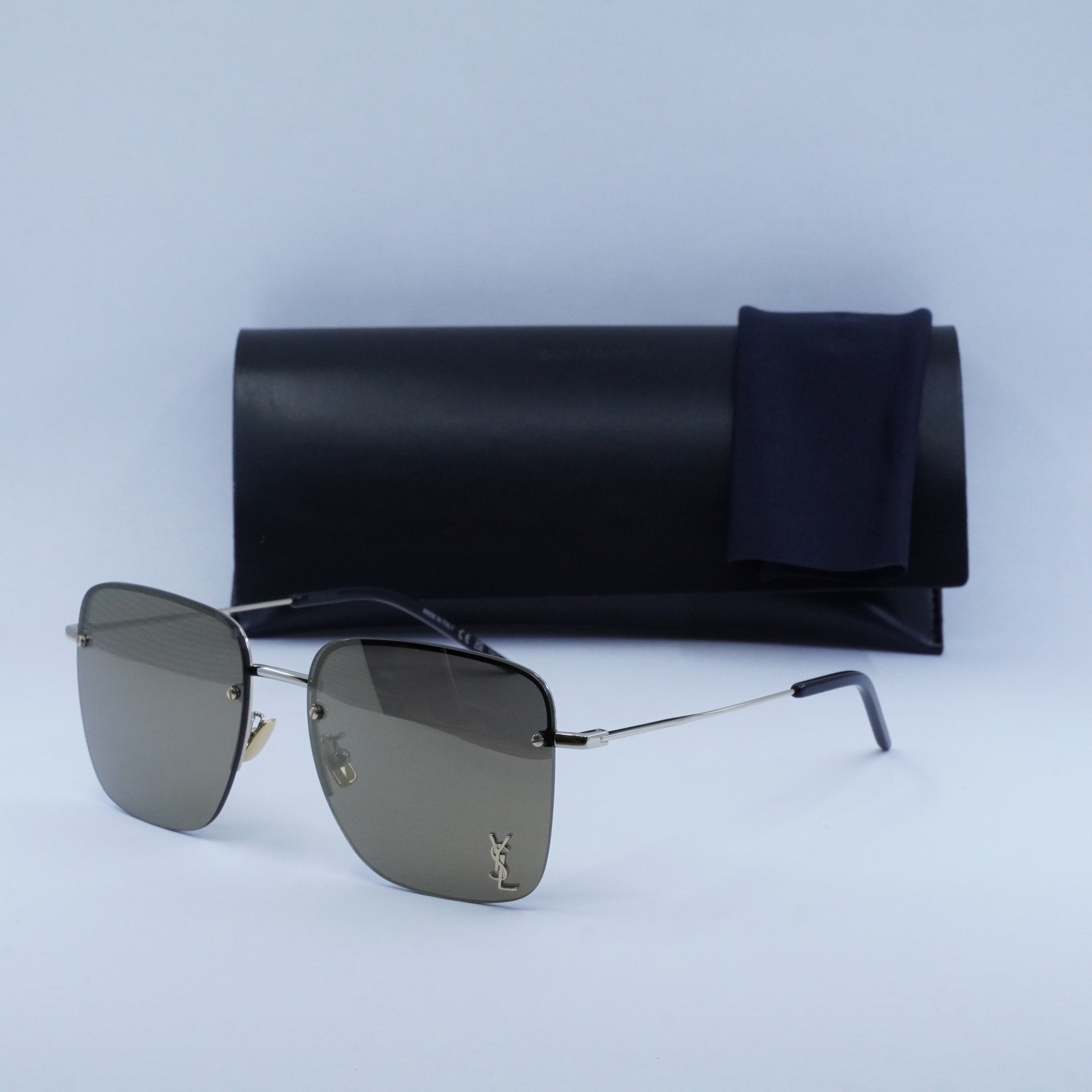 Occhiali da sole SAINT LAURENT SL312M 006 oro marrone specchio 58 17 145 nuovi autentici