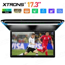 XTRONS 17.3" FHD Screen Car Roof Mounted Monitor Flip Down HDMI Player 1080P TV