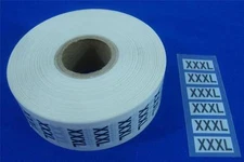 500 Wrap Around Clothing " XXXL" Size Labels Self-Adhesive Retail Store Supplies