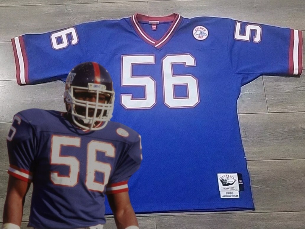 80年代 NFLニューヨーク ジャイアンツ 56 ローレンステイラー NEW YORK GIANTS # 56 LAWRENCE TAYLOR NFL THROWBACK JERSEY BY