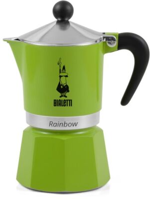 Bialetti 4971 Rainbow Caffettiera Colorata, Alluminio, Verde, 1 Tassa, Grün