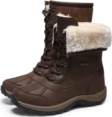 Mens Snow Duck Boots Waterproof Insulated Warm Fur Lined 