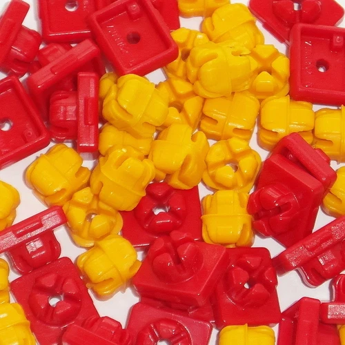PLAYMOBIL * 25 x RED / YELLOW / WHITE * SYSTEM-X CONNECTORS / TOOL * SPARE PARTS