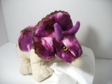 Dinosaurs 14" Aurora Plush Triceratops Purple Tan