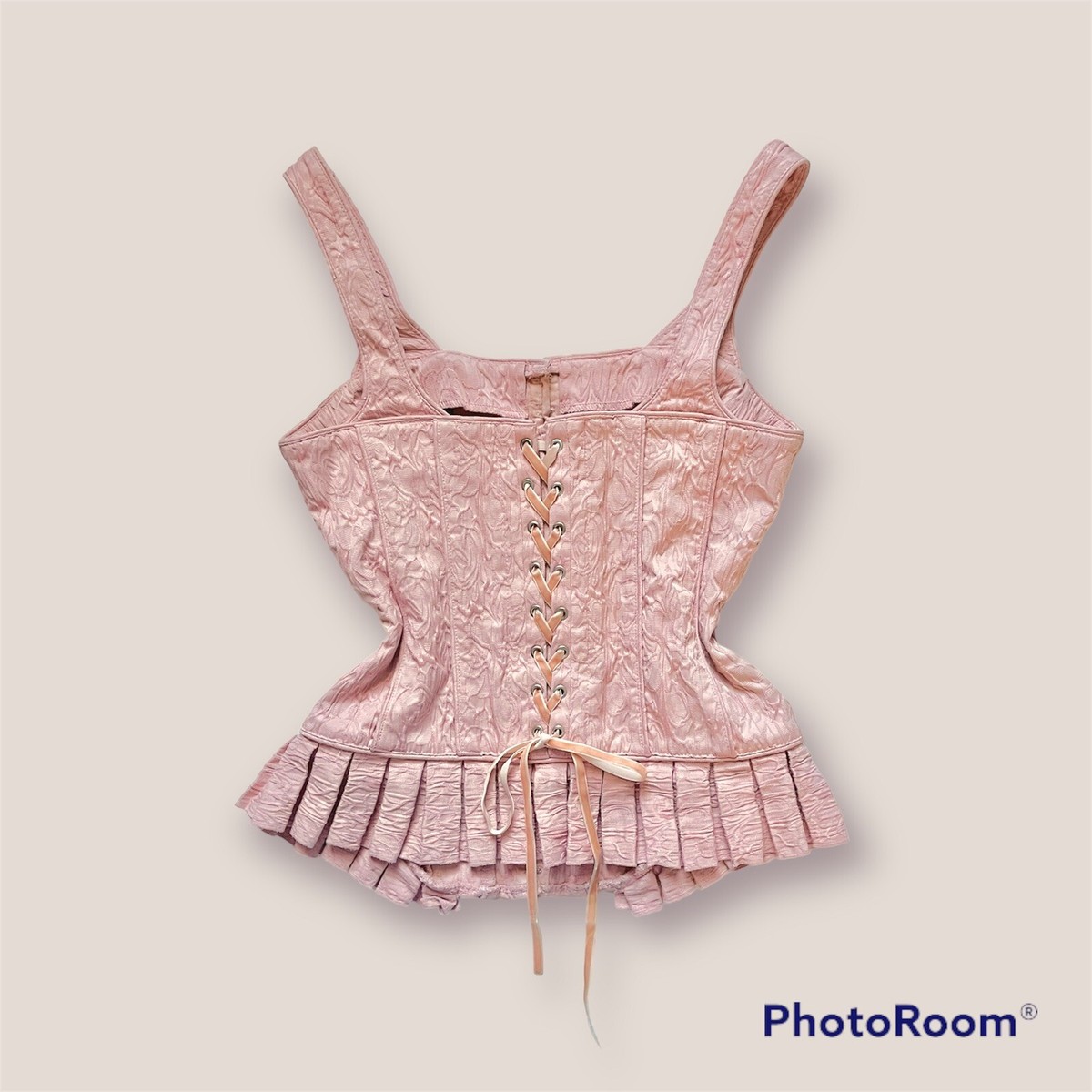 Ank Rouge　重ね着風　ゴスロリ　y2k coquette 00s 🩰 Vintage y2k coquette floral lace up corset top Size Small