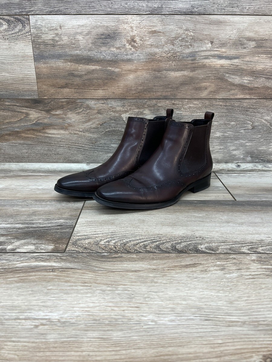 FRASOICUS Mens Chelsea Brown Ankle Boots Leather Dress Size  display picture 2