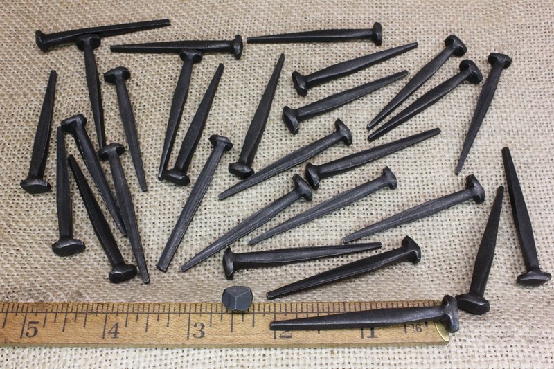 2" Rosehead 30 nails antique square wrought iron vintage rustic Decorative look