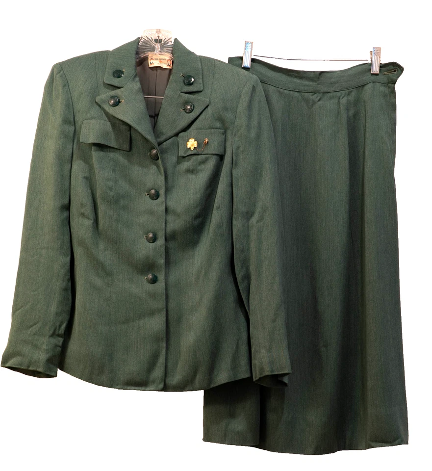 C. 1955 复古女童子军成人领袖套装制服尺寸小徽章和腰带 — 第 2/4 张图片