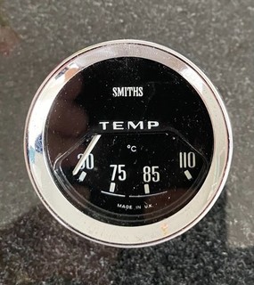 Smiths 30 110C Electric Water Temp Gauge 52mm 1960/70 vintage Chrome Bezel