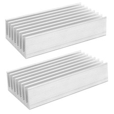 2Pcs Set Aluminium Heatsink Cooler Fin 100x51x23mm White Tone For Amplifier